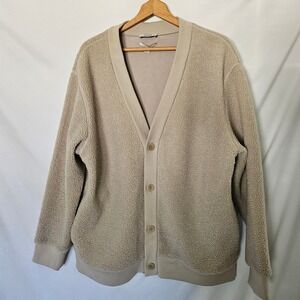 COS Beige Teddy Cardigan Mens sz XL